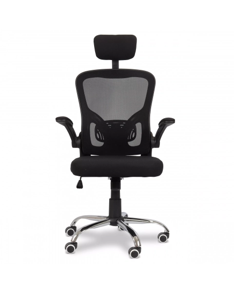 Cadeira de Escritório Flexy Way Plus Preta Tela Mesh Preta, Base Giratória e Sistema Relax