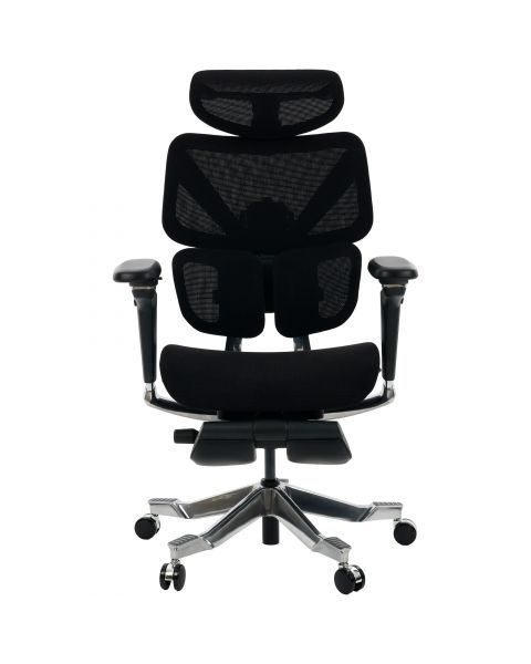 Cadeira de Escritório Comfy Zenith Aluminum Preta, Braço 6D, Mecanismo Wire e Adaptive