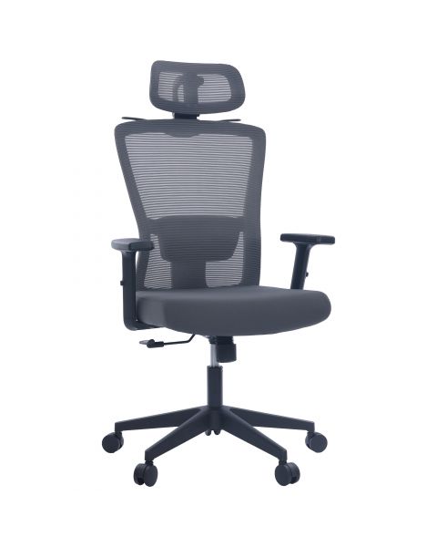 Cadeira de Escritório Ergonômica Comfy Stance Plus Tela Mesh Cinza, Giratória e Relax