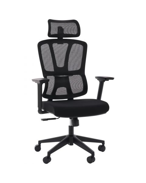 Cadeira de Escritório Flexy Duna Tela Mesh Preta Base Giratória e Sistema Relax Avançado