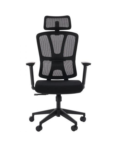 Cadeira de Escritório Flexy Duna Tela Mesh Preta Base Giratória e Sistema Relax Avançado