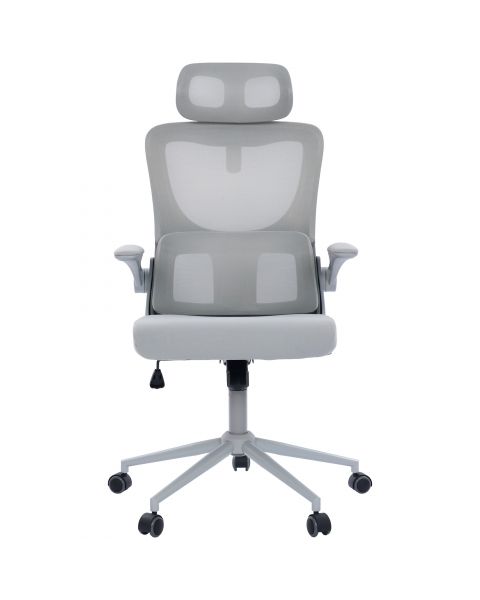 Cadeira de Escritório Flexy Focus Cinza Tela Mesh Cinza Base Giratória e Sistema Relax