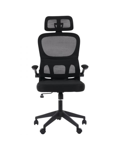 Cadeira de Escritório Flexy Focus Preta Tela Mesh Preta Base Giratória e Sistema Relax