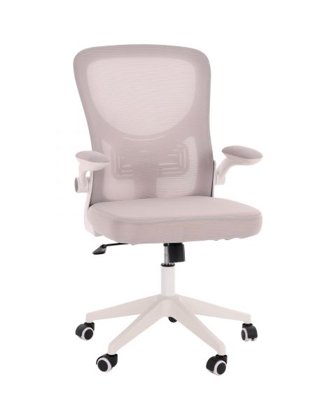 Cadeira de Escritório Flexy Way Branca Tela Mesh Cinza, Base Giratória e Sistema Relax