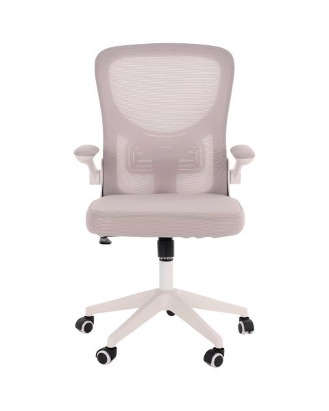 Cadeira de Escritório Flexy Way Branca Tela Mesh Cinza, Base Giratória e Sistema Relax