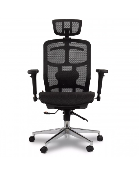 Cadeira de Escritório Comfy Ergofull Tela Mesh Preta, Base Giratória, Braço 3D, Assento Deslizante e Relax Avançado