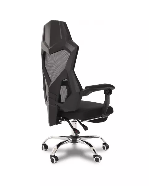 Cadeira de Escritório Flexy Evo Preta Tela Mesh Preta, Giratória, Descanso de Pés e Relax