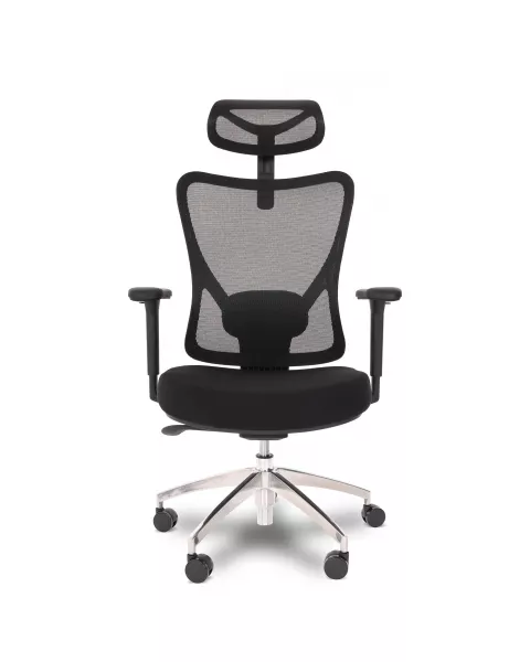 Cadeira de Escritório Comfy Harmony Tela Mesh Preta, Base Alumínio e Relax Avançado