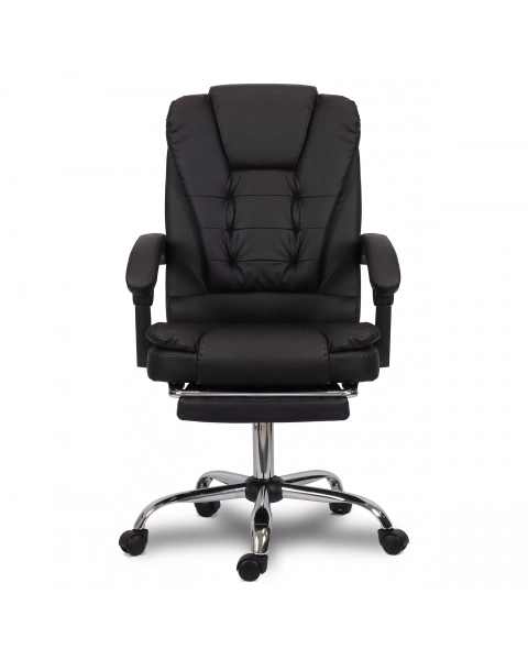 Cadeira de Escritório Flexy Marshal Preta, Base Giratória, Apoio de Pés e Sistema Relax Avançado