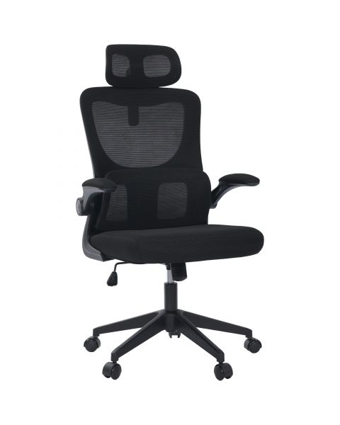 Cadeira de Escritório Flexy Focus Preta Tela Mesh Base Giratória e Sistema Relax