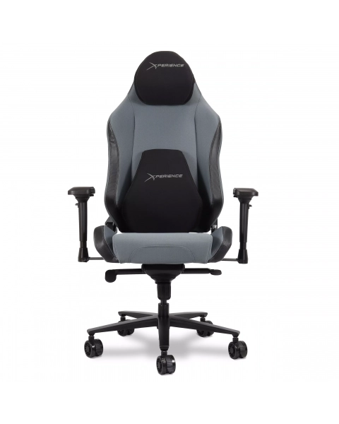 Cadeira Gamer Xperience Elite Woof Tecido Cinza, Base Alumínio, Braços 4D e Relax Avançado com Amortecedor