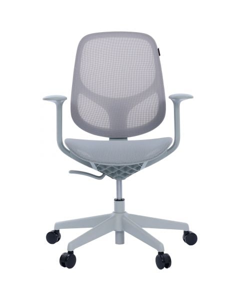 Cadeira Giratória Ergonômica Comfy Wiz Cinza Mist Full Mesh Altura Ajustável