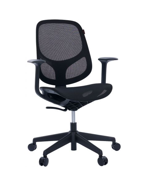 Cadeira Giratória Ergonômica Comfy Wiz Preto Onyx Full Mesh Altura Ajustável