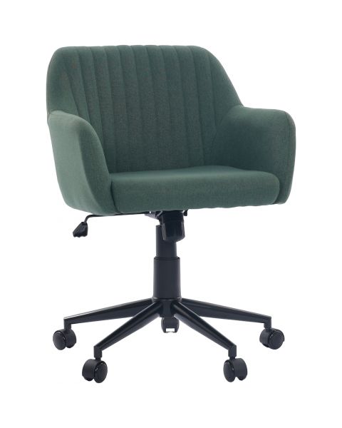 Cadeira Giratória Flexy Clari SW Base Metal Estofada em Linho Verde
