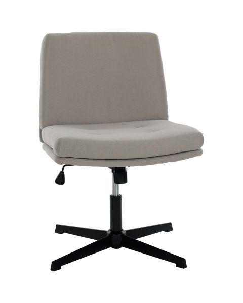 Cadeira Giratória Flexy Coris Base Preta e Tecido Cinza Pérola