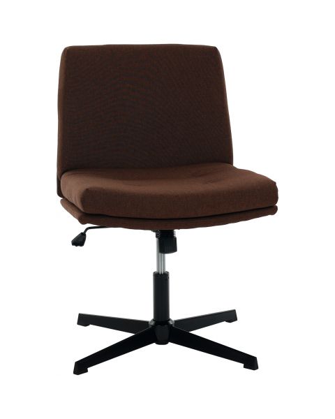 Cadeira Giratória Flexy Coris Base Preta e Tecido Marrom