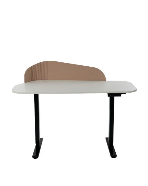 Mesa com Regulagem de Altura Elétrica Comfy ErgoLift Pro Orgânica 2 Motores 4 Memórias Preta Tampo Off White 1,40 m