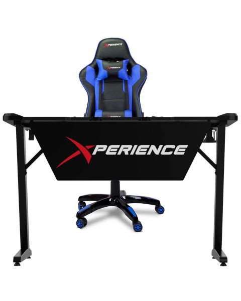 Kit Mesa Gamer + Cadeira Gamer Xperience Ultra Azul, Braço Ajustável e Sistema de Inclinação Avançado