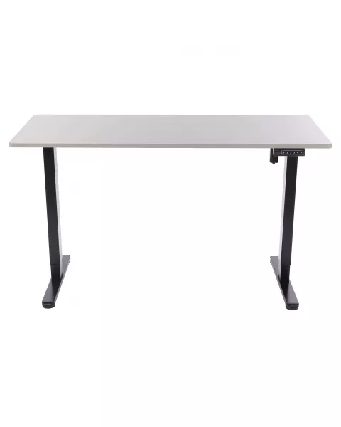 Mesa com Regulagem de Altura Elétrica Comfy ErgoLift Base Preta com 3 Memórias e Tampo Titanium