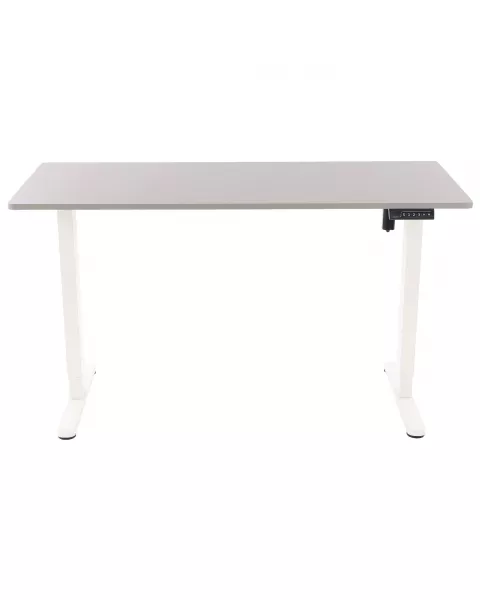 Mesa com Regulagem de Altura Elétrica Comfy ErgoLift Base Branca com 3 Memórias e Tampo Titanium