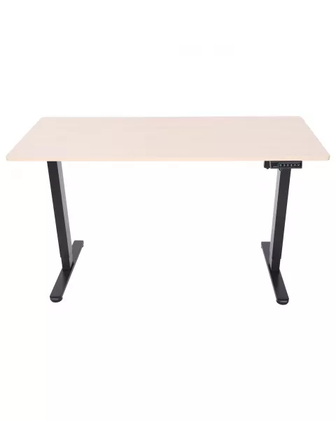 Mesa com Regulagem de Altura Elétrica Comfy ErgoLift Base Preta com 3 Memórias e Tampo Carvalho Natural