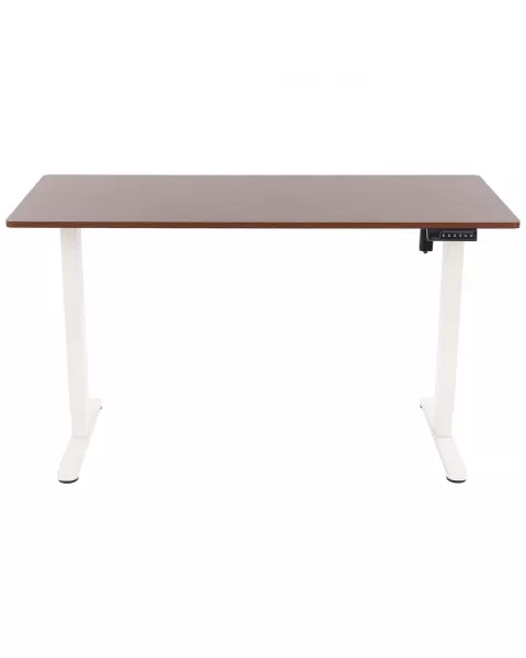 Mesa com Regulagem de Altura Elétrica Comfy ErgoLift Base Branca com 3 Memórias e Tampo Carvalho Amber