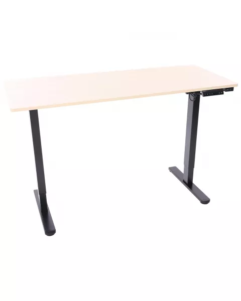 Mesa com Regulagem de Altura Elétrica Comfy ErgoLift PRO Base Preta com Motor Duplo, 4 Memórias e Tampo Carvalho Natural