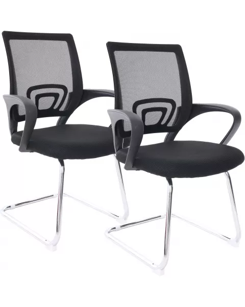 Par de Cadeiras de Escritório Flexy Uni Base Fixa Cromada