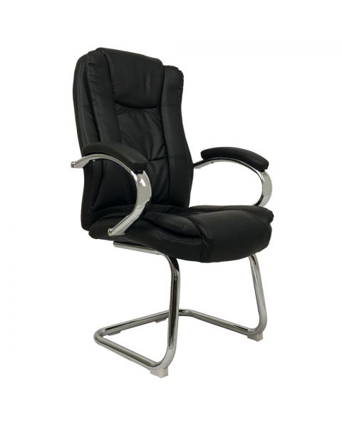 Par de Cadeiras de Escritório Flexy Virtuous Preta, Base Fixa