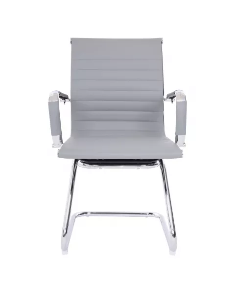 Par de Cadeiras de Escritório Flexy Nifty Cinza, Base Fixa