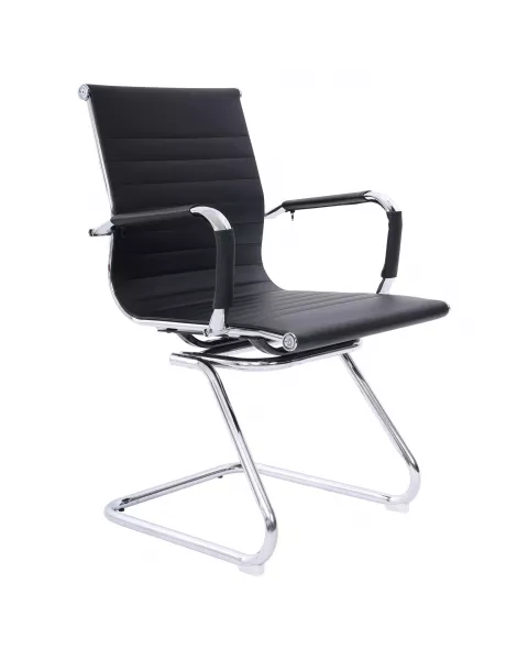 Par de Cadeiras de Escritório Flexy Nifty Preta, Base Fixa