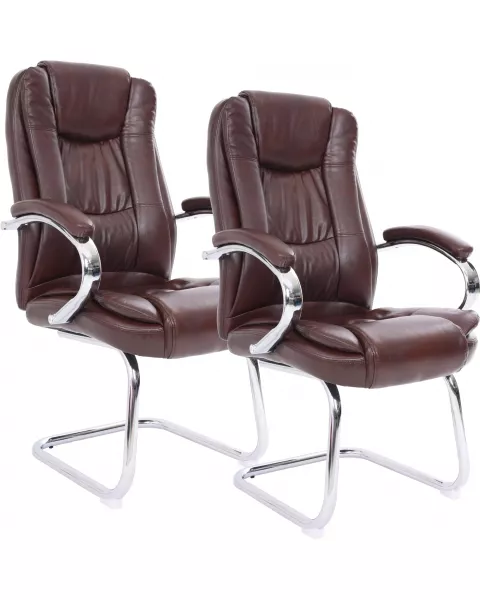 Par de Cadeiras de Escritório Comfy Virtuous Marrom, Base Fixa