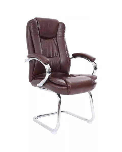 Par de Cadeiras de Escritório Flexy Virtuous Marrom, Base Fixa