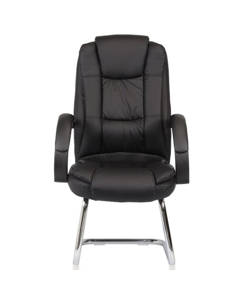 Par de Cadeiras Fixas Flexy Direction Preta, Base Fixa Cromada