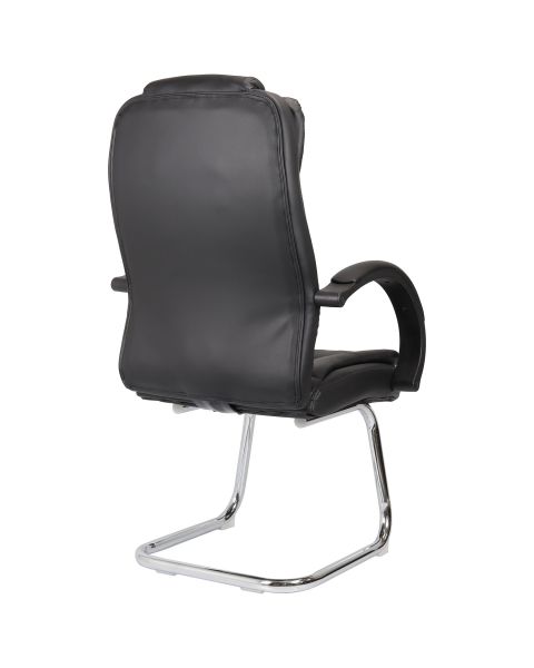 Par de Cadeiras Fixas Flexy Direction Preta, Base Fixa Cromada
