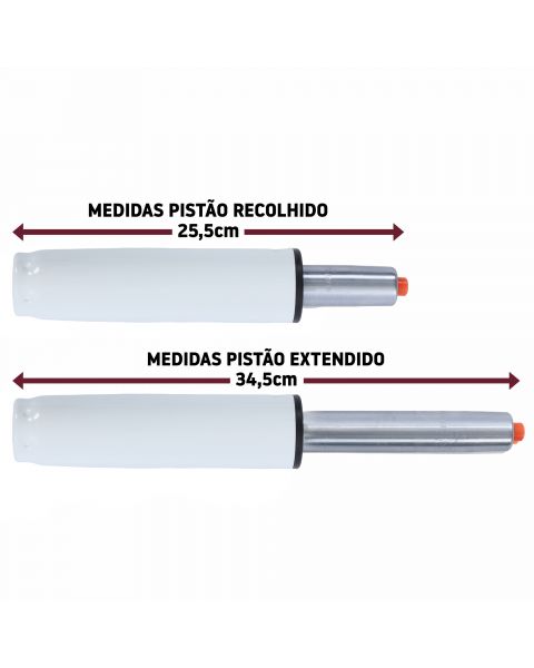 Pistão Coluna à Gás Classe 3 Branco para Cadeiras de Escritório