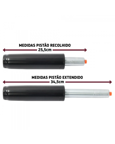 Pistão Coluna à Gás Classe 3 Preto para Cadeiras de Escritório