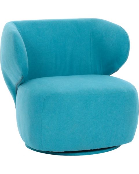 Poltrona Giratória Flexy Lunea Tecido Azul Mediterrâneo