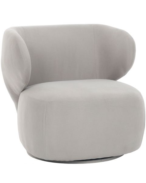 Poltrona Giratória Flexy Lunea Tecido Cinza Pérola