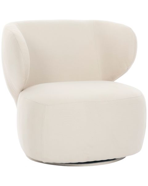 Poltrona Giratória Flexy Lunea Tecido Creme