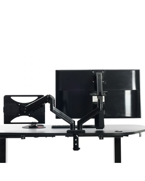 Suporte Ergolift Duplo Articulado Pistão a Gás para Notebook + Monitor VESA  15" a 32" Até 9kg