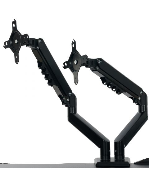 Suporte Ergolift Preto Articulado Pistão a Gás para 2 Monitores VESA  15" a 32" Até 9kg