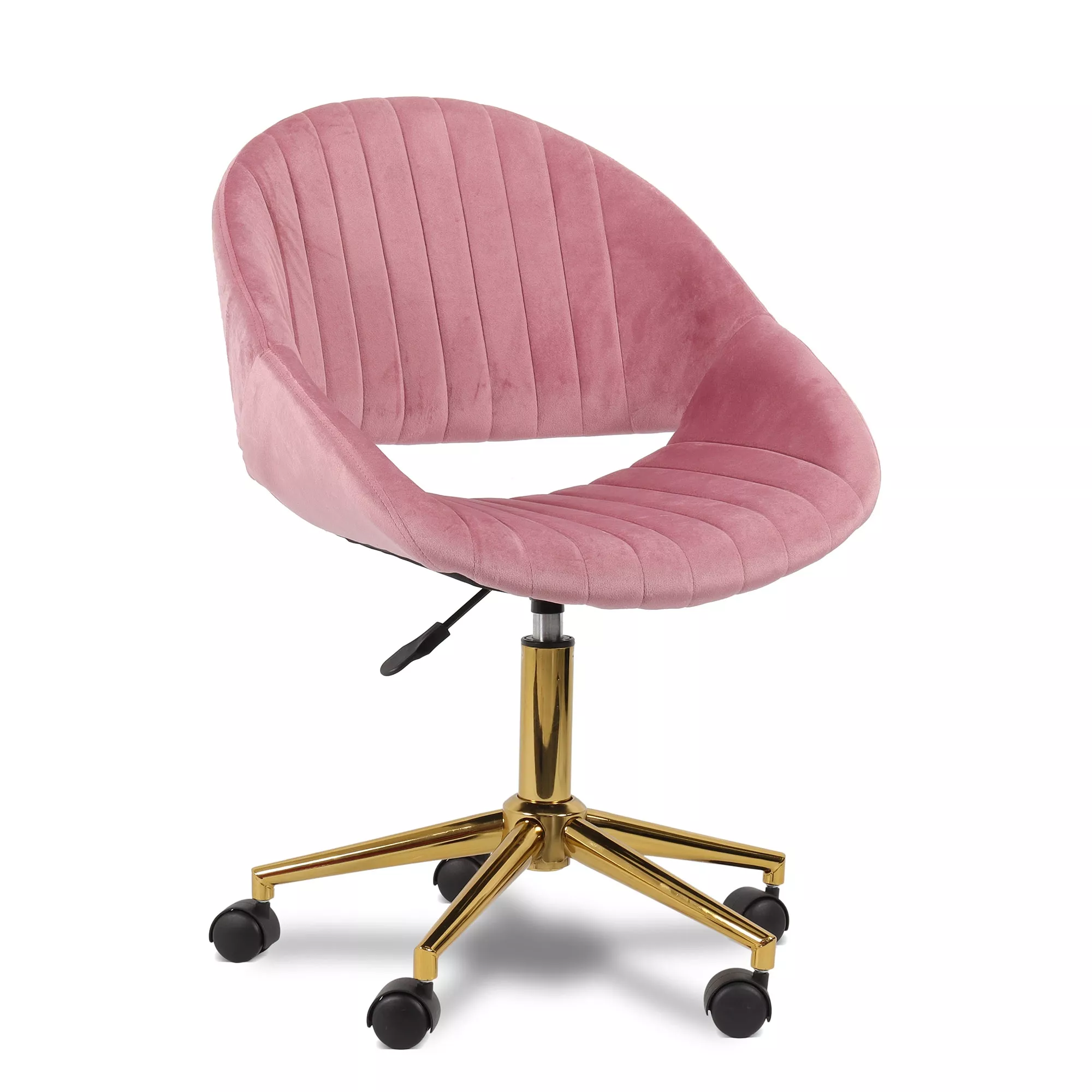 Cadeira Comfy Shelly Estofada Suede Rosa, Base Giratória Dourada - Comfy  Comfy - Cadeiras e Artigos de Escritório
