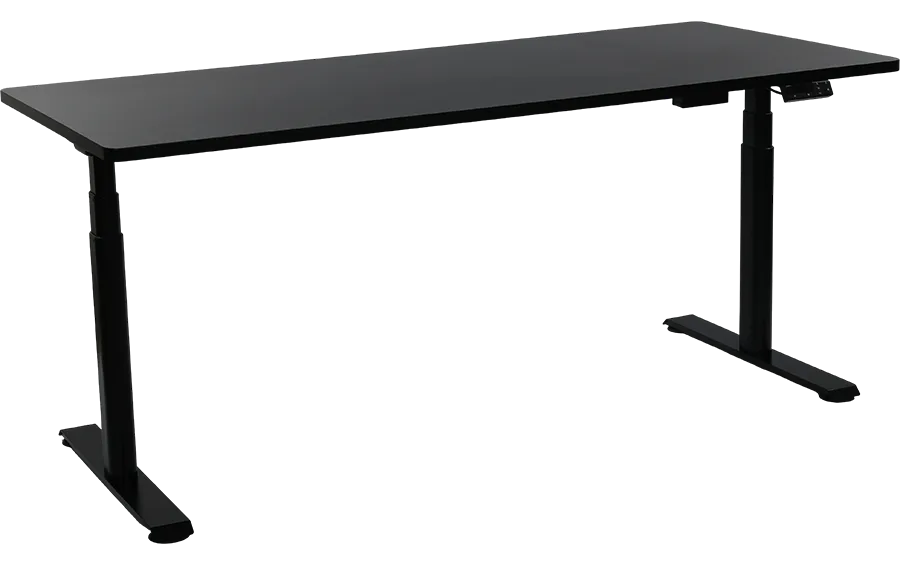 Comfy ErgoLift Ultra com estrutura preta e tampo Onyx, vista em três quartos