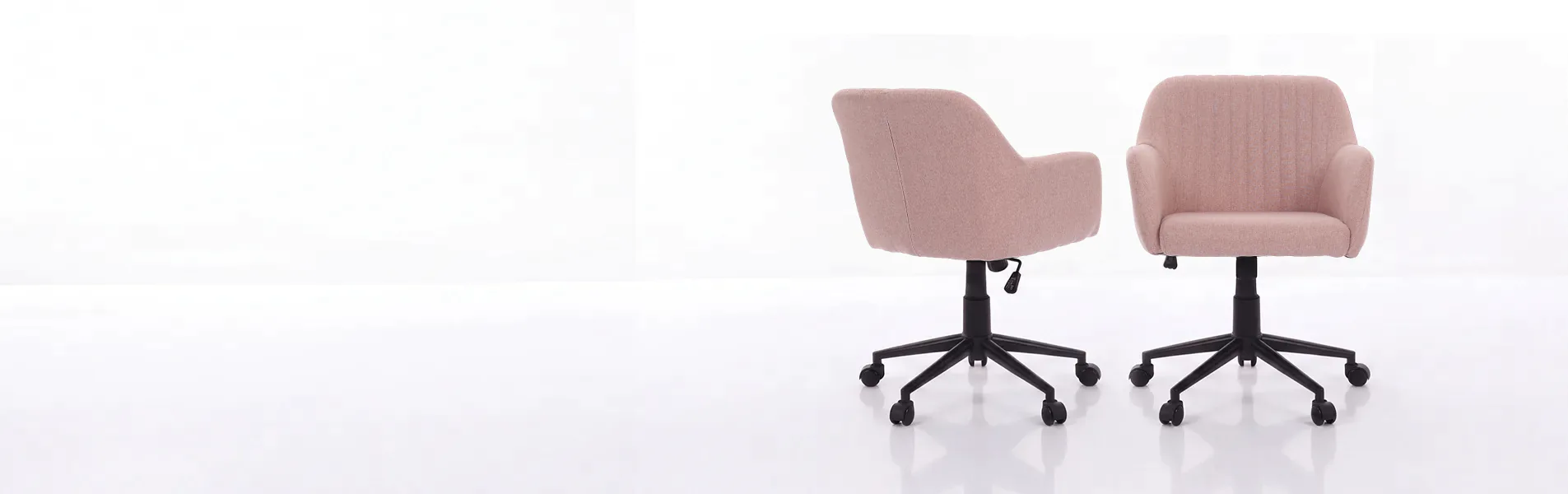 Cadeira Comfy Flexy Clari SW rose gold vista de frente e de lado em fundo branco