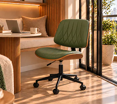 Cadeira Comfy Sierra forest green em escrivaninhas e espaços de estudo