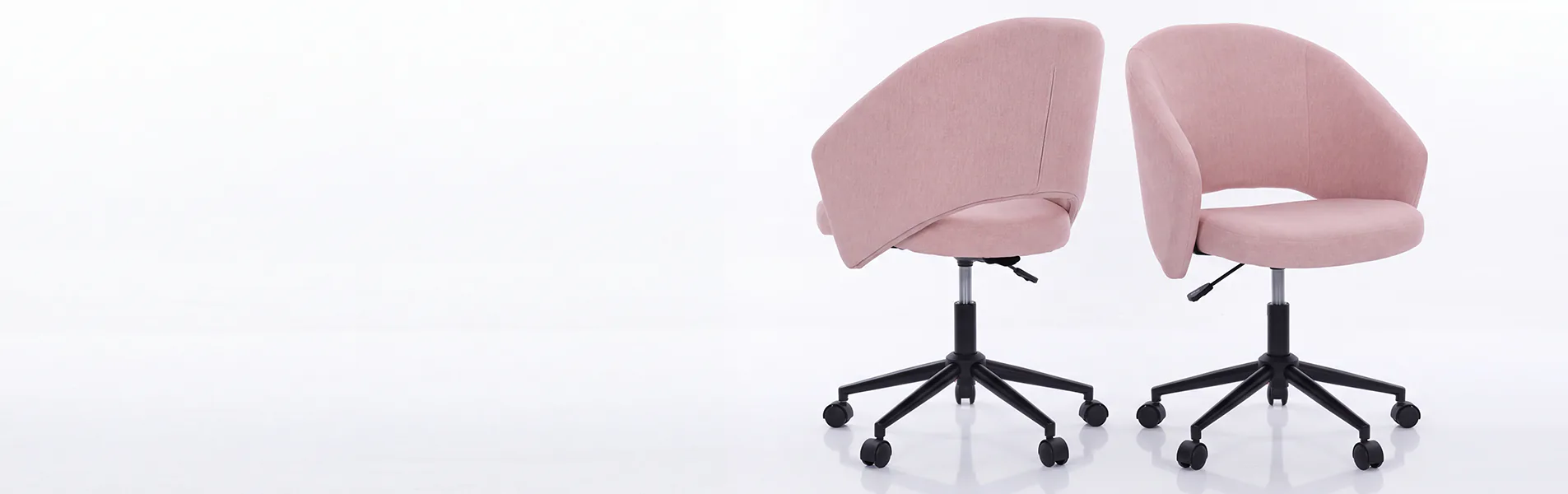 Cadeira Comfy Lume rose vista de frente e de lado em fundo branco